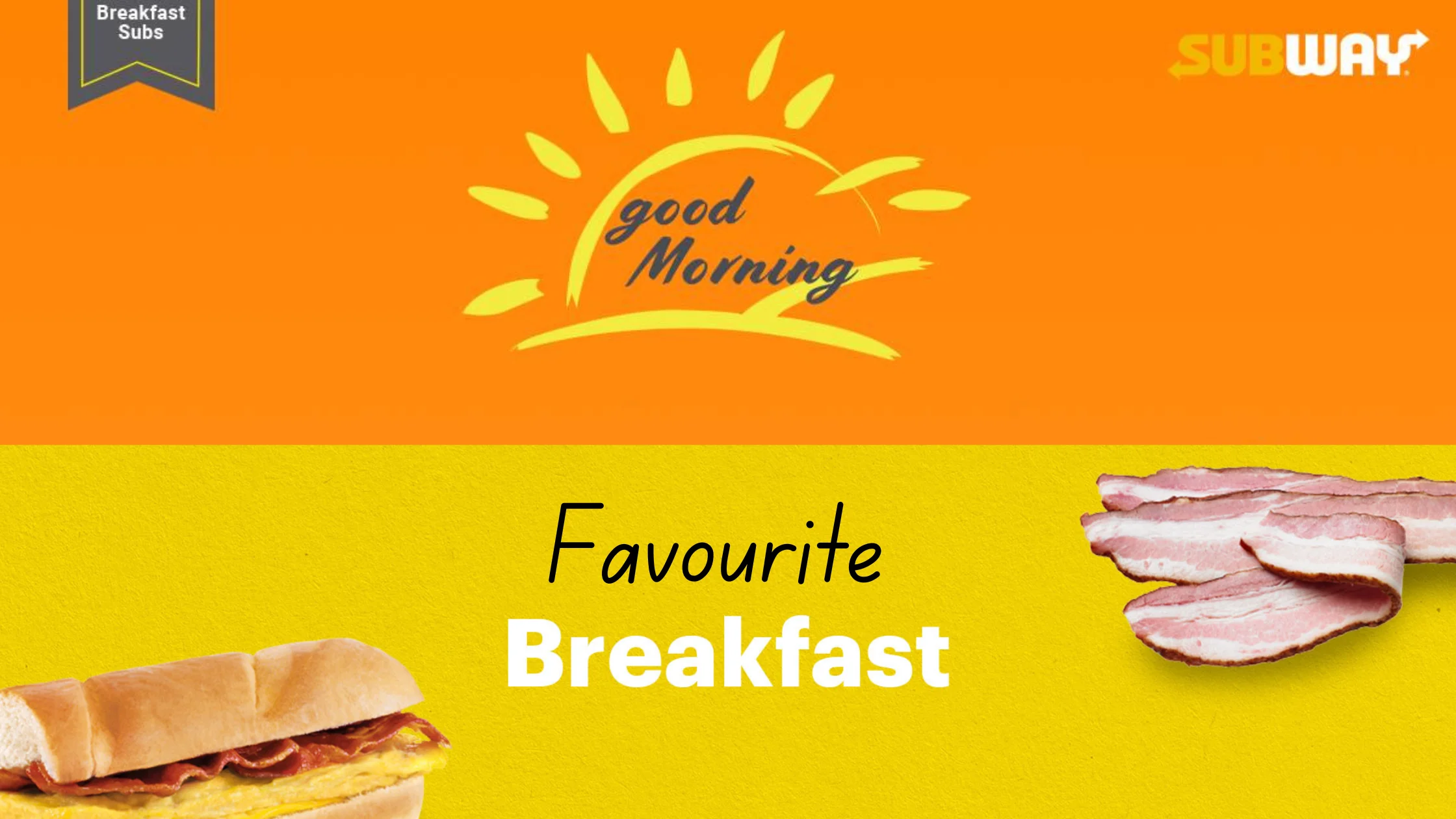 subway breakfast menu banner