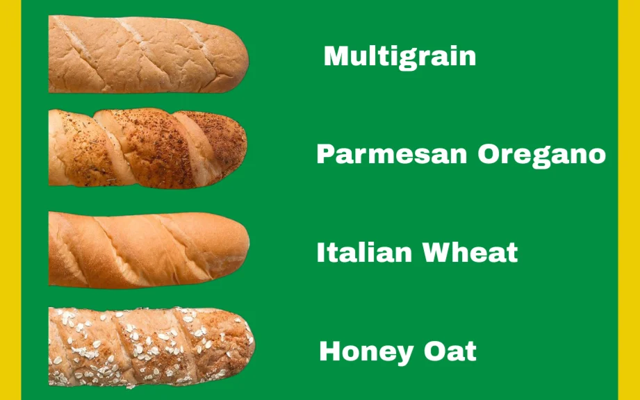 subway bread selection