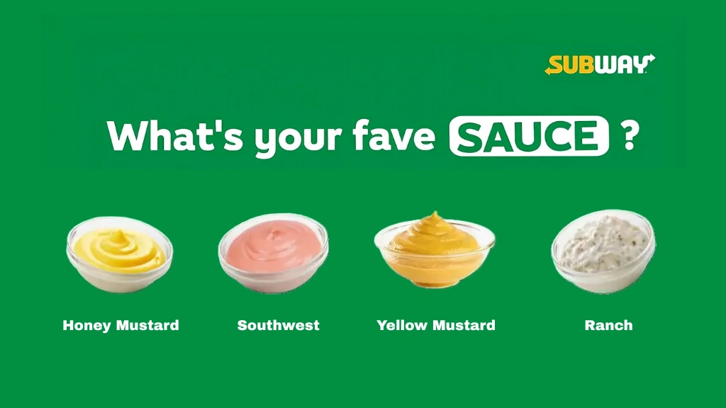 subway sauce selection banner